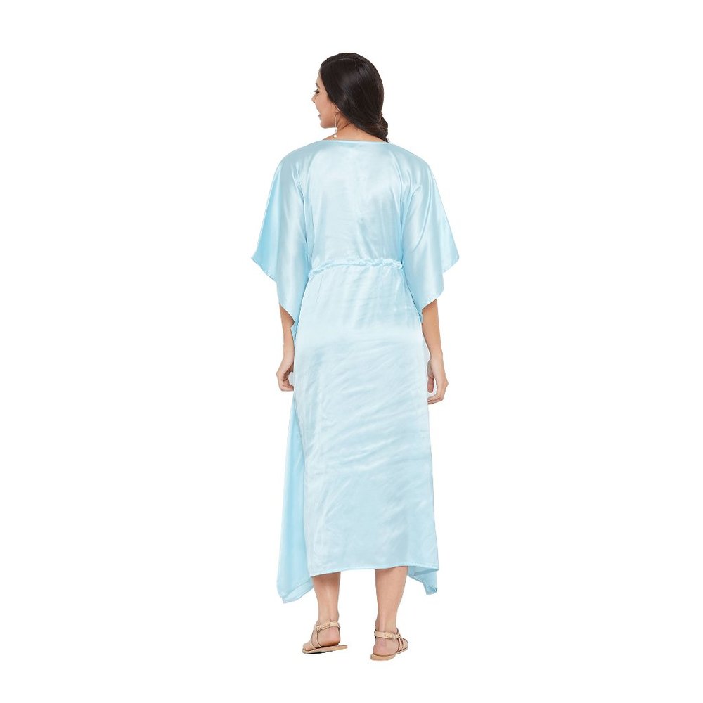 Womens Satin Maxi Night Dress Silky Soft Kaftan Comfortable Maternity Clothes - Picture 7 of 7